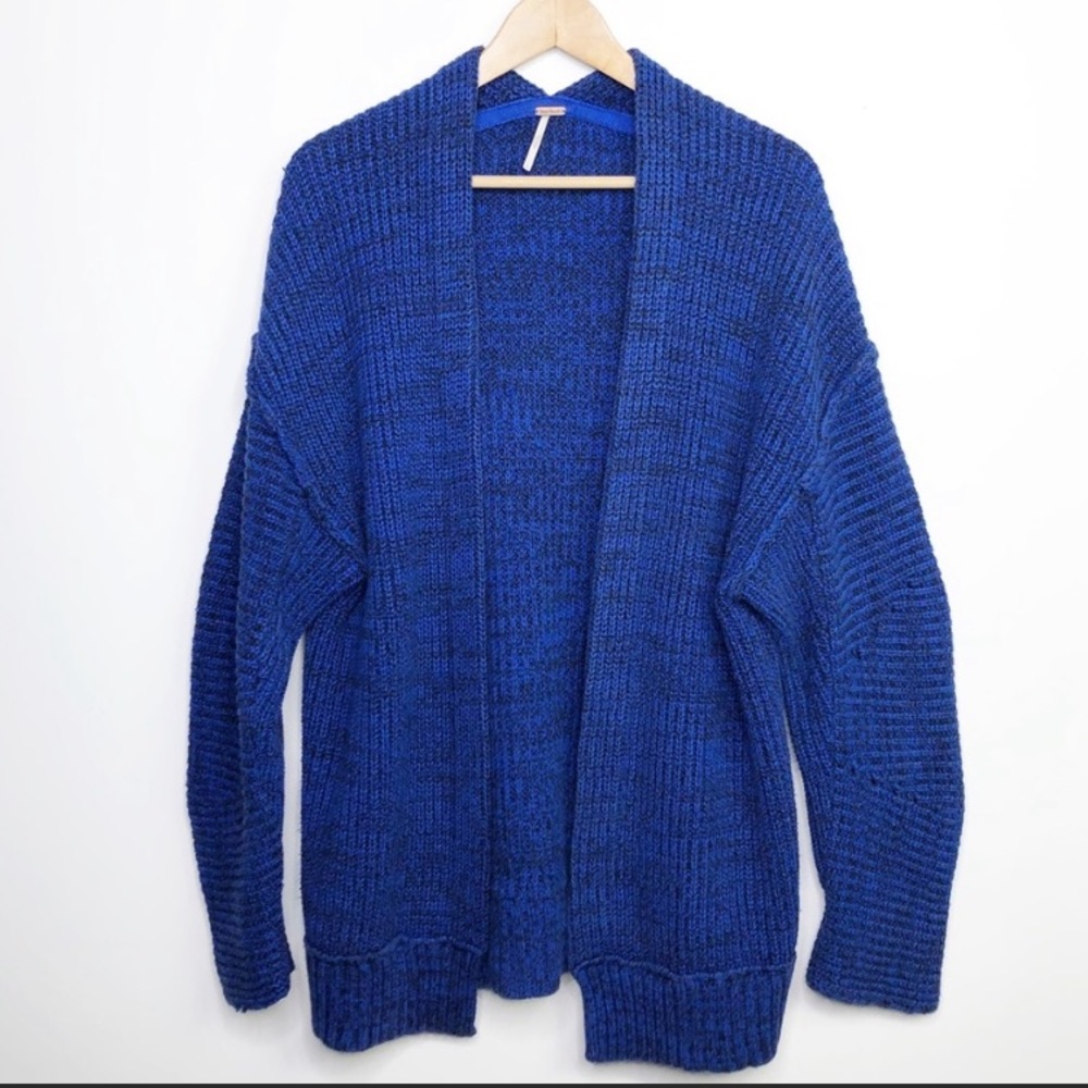 Free People High Hopes Knit Cardigan Blue Med